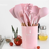 jogo completo de utensílios de cozinha de silicone