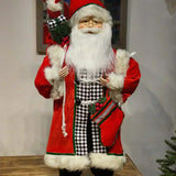 PAPAI NOEL EM PÉ VERMELHO, BRANCO E PRETO 80CM