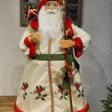 PAPAI NOEL CARDEAL EM PÉ VERMELHO E VERDE 80CM