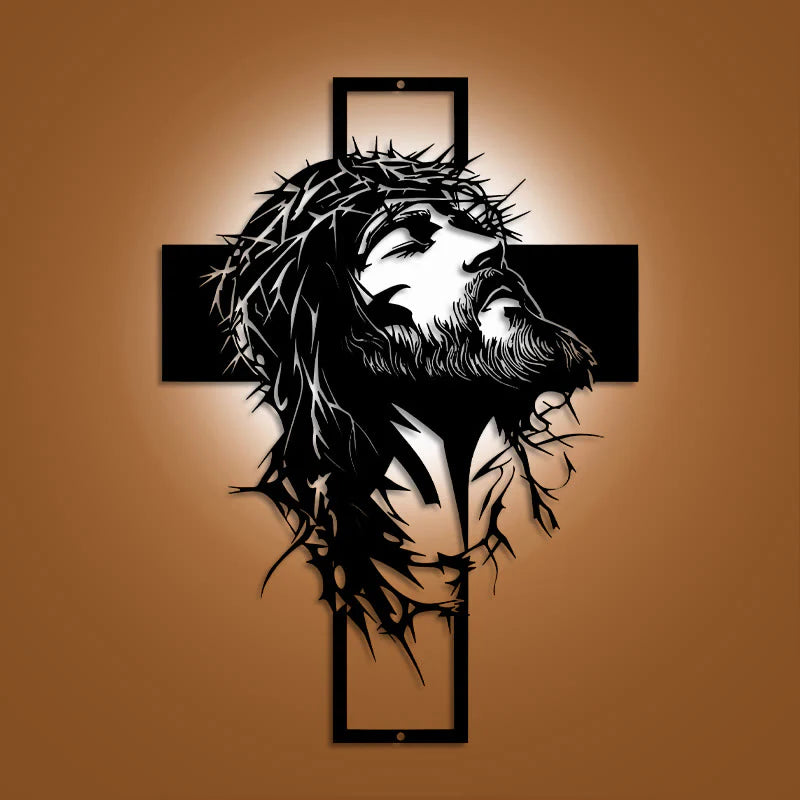 Quadro Jesus Cristo na Cruz em Metal | Arte Sacra para Parede