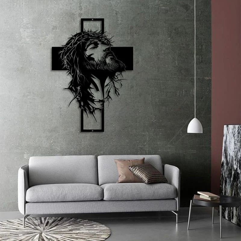 Quadro Jesus Cristo na Cruz em Metal | Arte Sacra para Parede