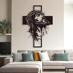 Quadro Jesus Cristo na Cruz em Metal | Arte Sacra para Parede