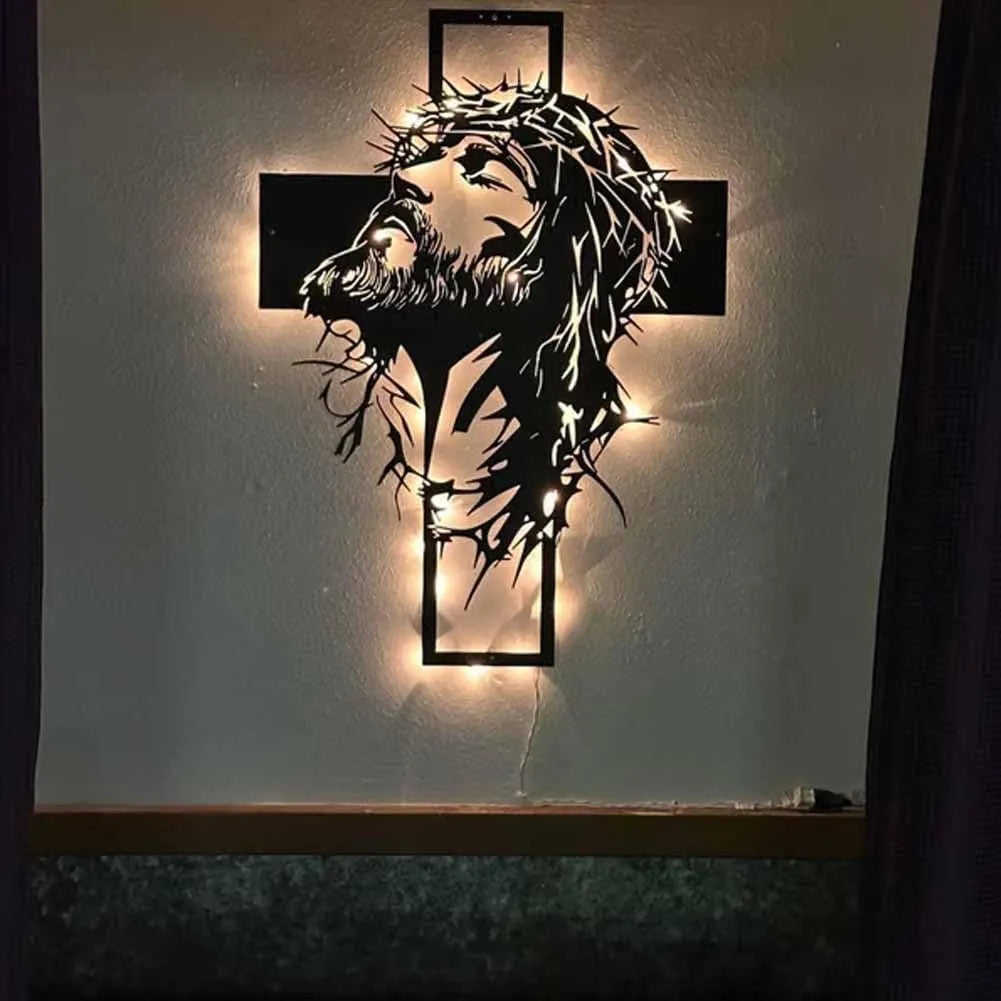 Quadro Jesus Cristo na Cruz em Metal | Arte Sacra para Parede