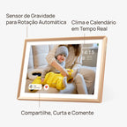 Porta-Retratos Digital Wi-Fi" Full HD — Envie Fotos do Celular em Segundos, Sem Mensalidade