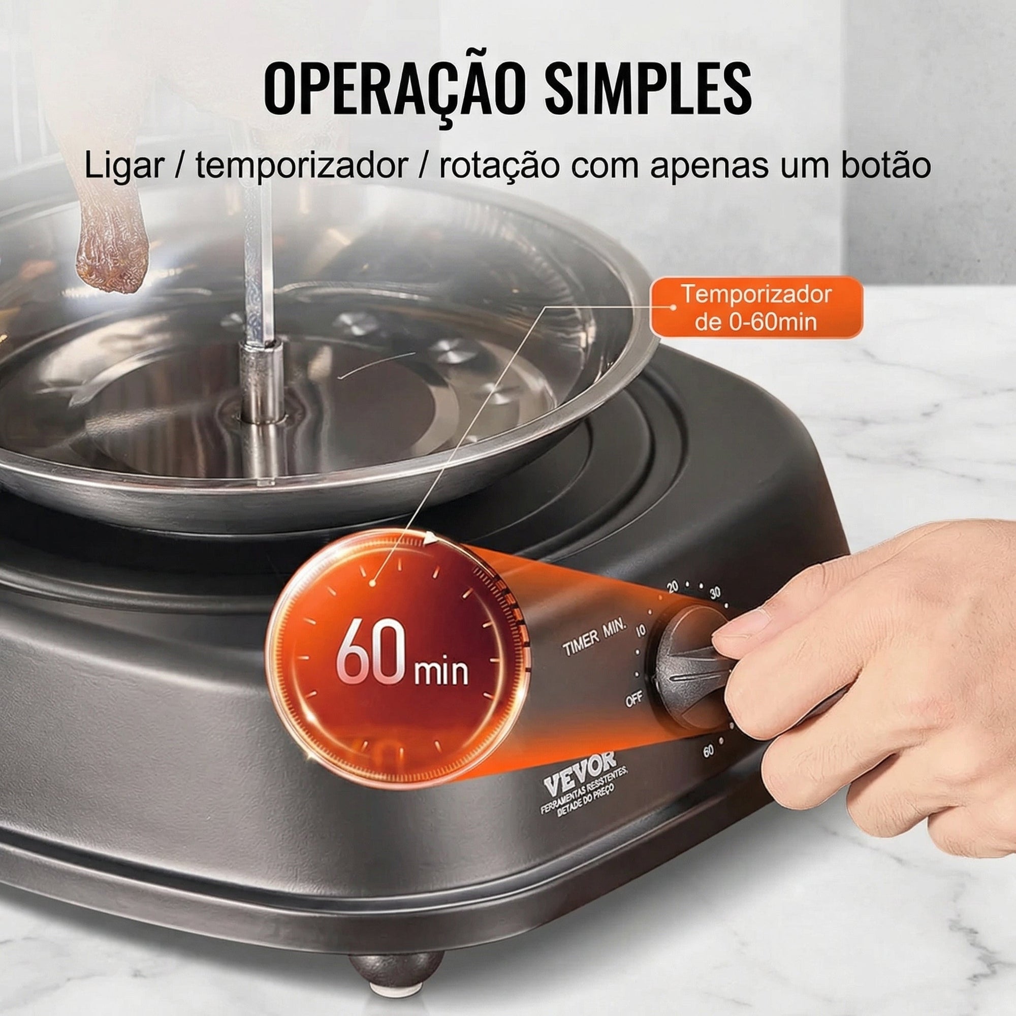Grill Vertical Elétrico Giratório