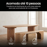 Mesa Expansível Oval Adapt em MDF