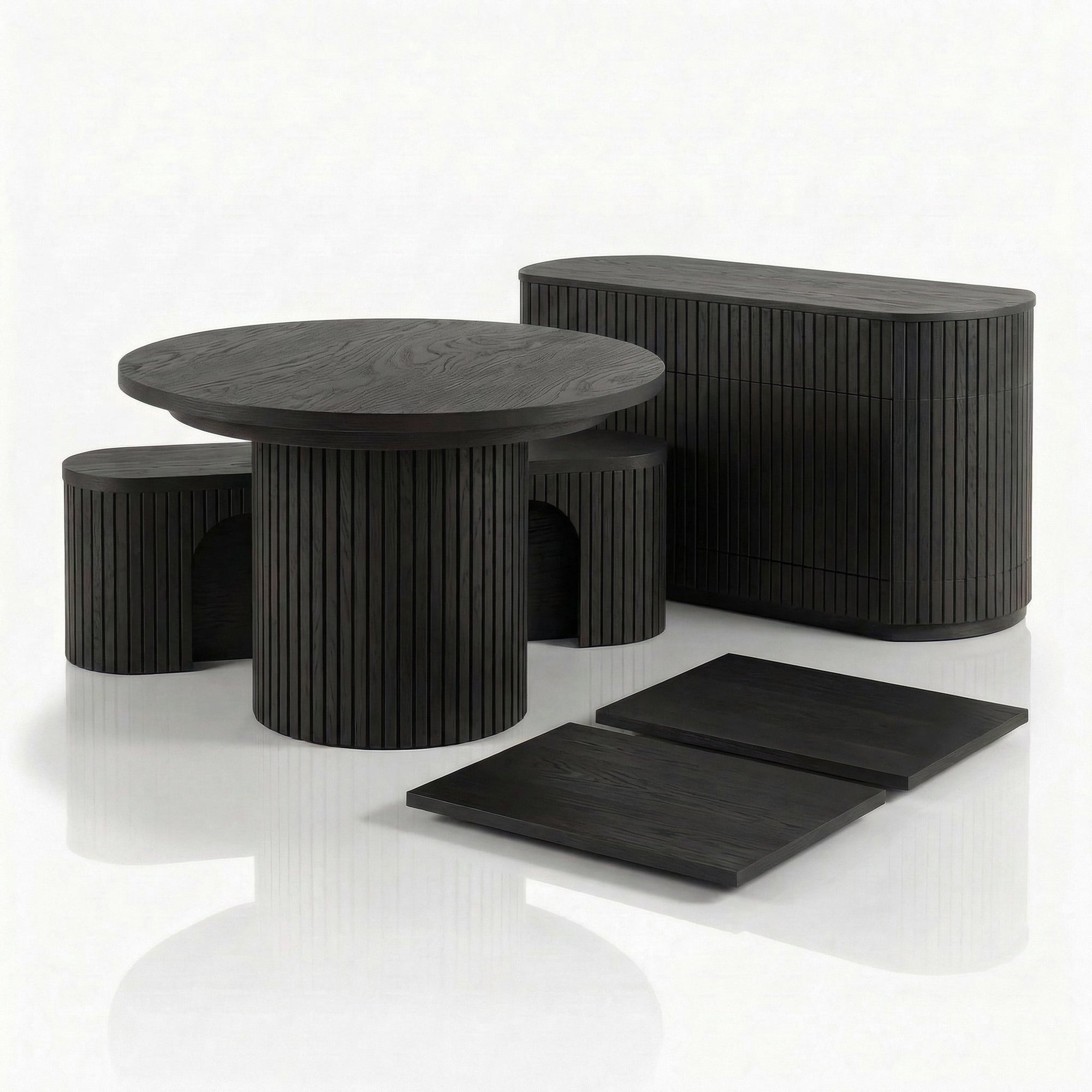 Mesa Expansível Oval Adapt em MDF