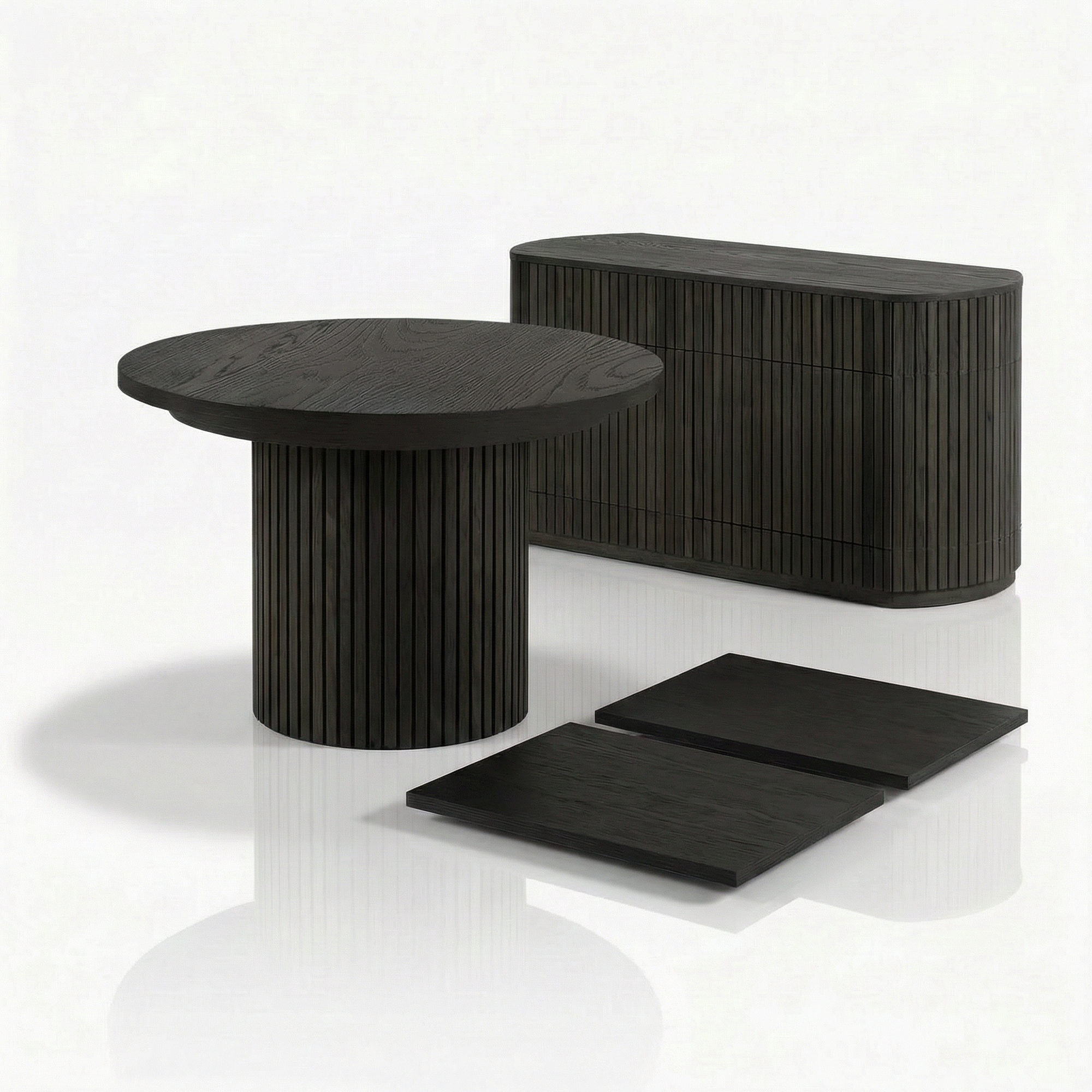 Mesa Expansível Oval Adapt em MDF
