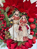 Guirlanda De Natal Sagrada Família C/ Led 65cm vermelho intenso