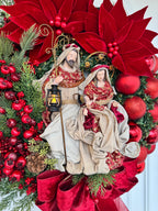 Guirlanda De Natal Sagrada Família C/ Led 65cm vermelho intenso