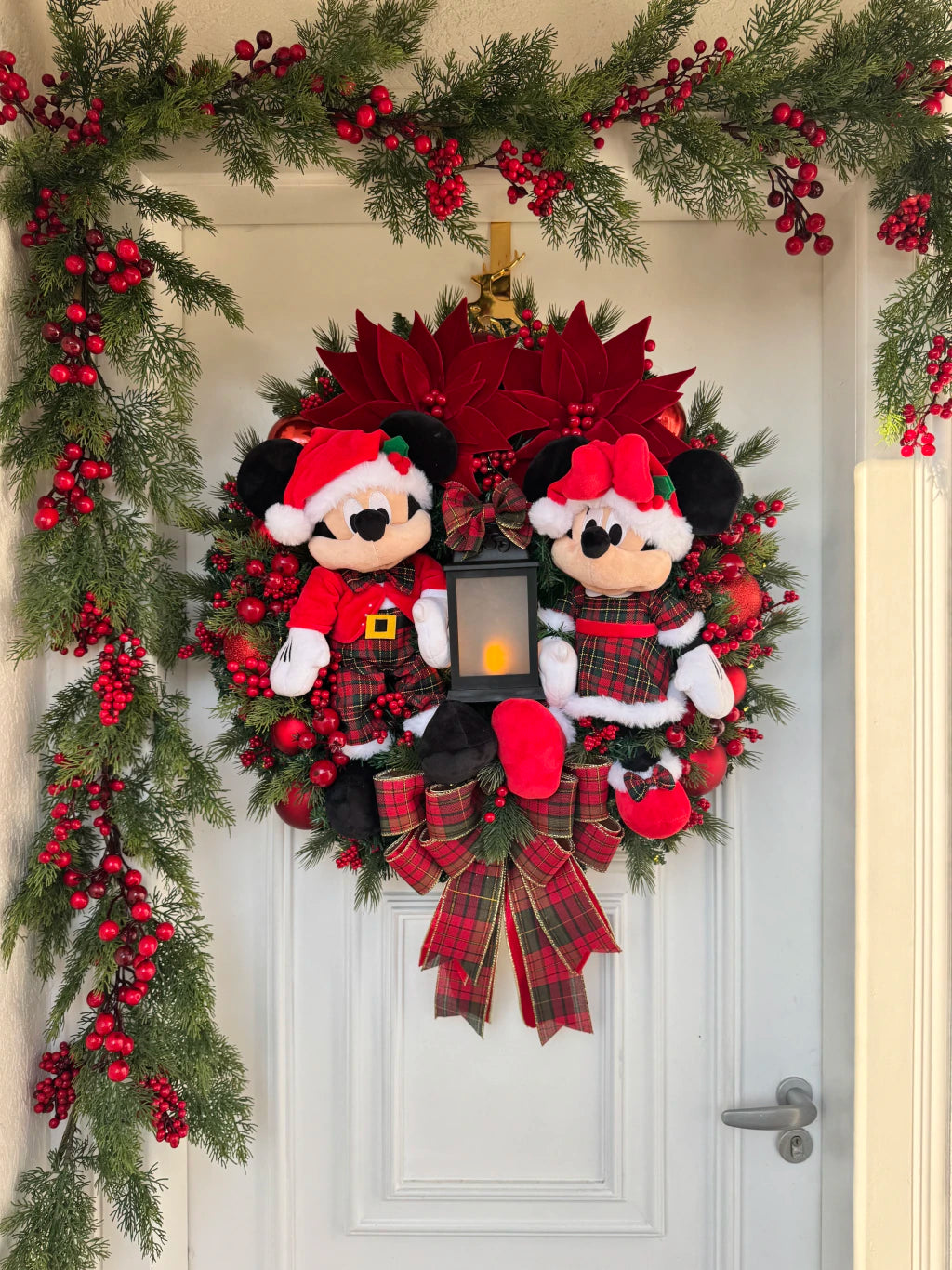 Guirlanda De Natal Casal Disney Xadrez 65cm C/ Led