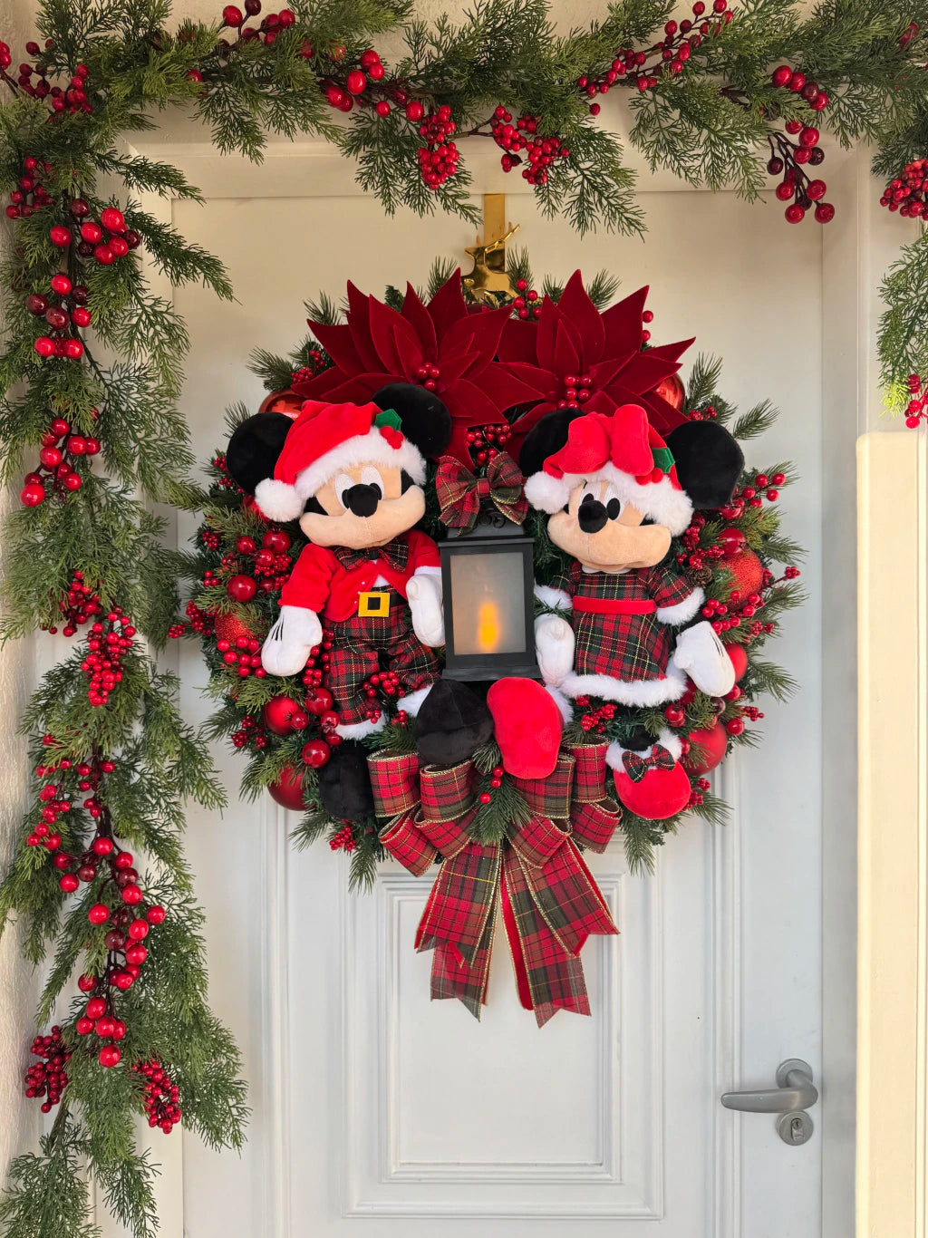Guirlanda De Natal Casal Disney Xadrez 65cm C/ Led