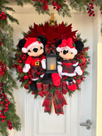 Guirlanda De Natal Casal Disney Xadrez 65cm C/ Led