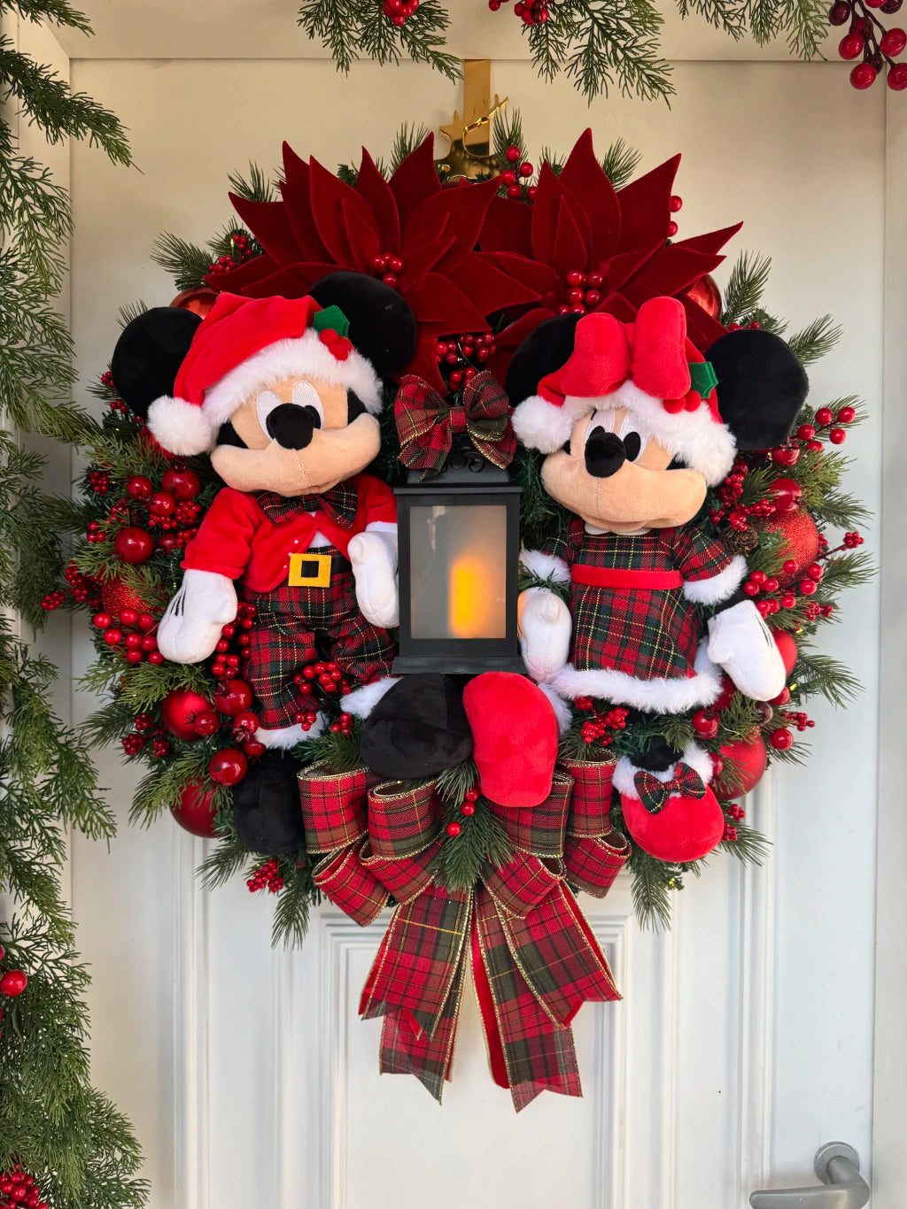 Guirlanda De Natal Casal Disney Xadrez 65cm C/ Led