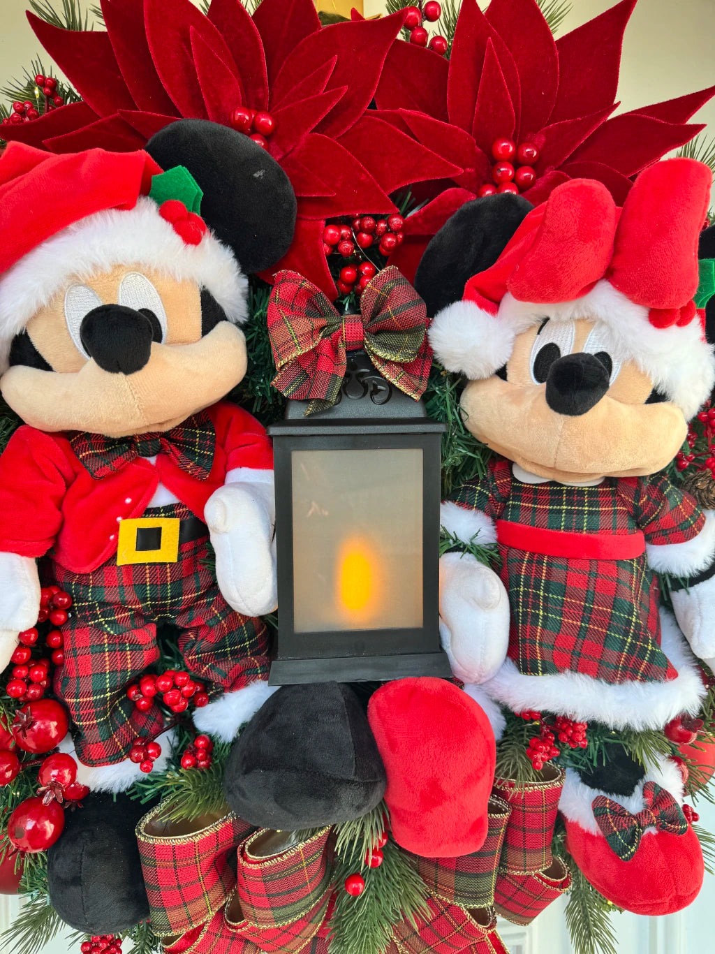 Guirlanda De Natal Casal Disney Xadrez 65cm C/ Led